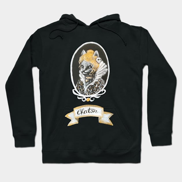 Miss Chaton, victorian portrait Hoodie by Cleyvonslay